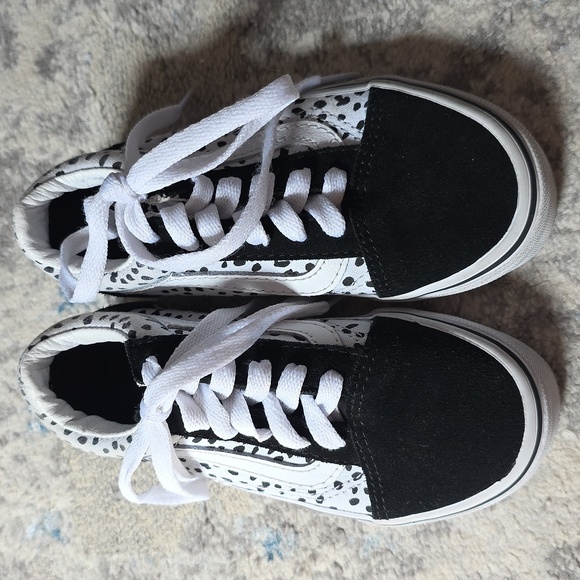 Vans Old Skool Toddler Size 11.5 Black‎ And White Dalmation Polka Dot Sneakers - Picture 3 of 5